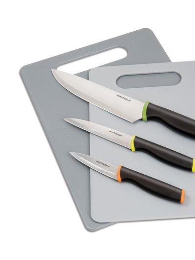 Masterpan Knife Set With Covers, 8-Pc With Cutting Board - Gray product