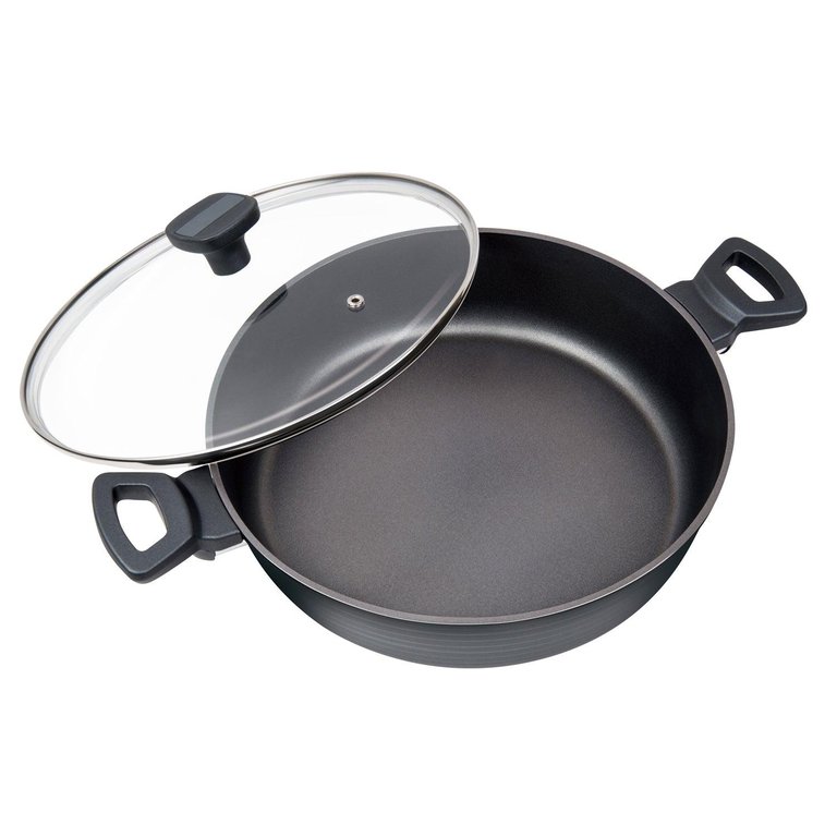 Nonstick Saute Sauce Pan With Glass Lid, 5 Qt., 11" - Black