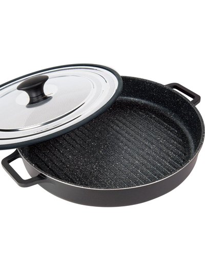 Masterpan Nonstick Stovetop Oven Grill Pan & Stainless Steel Lid, Black 12" - Black product