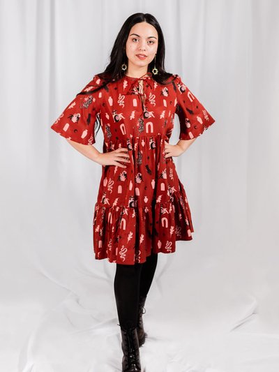 Mata Traders Adelaide Tiered Mini Dress - Modern Objects Cranberry product