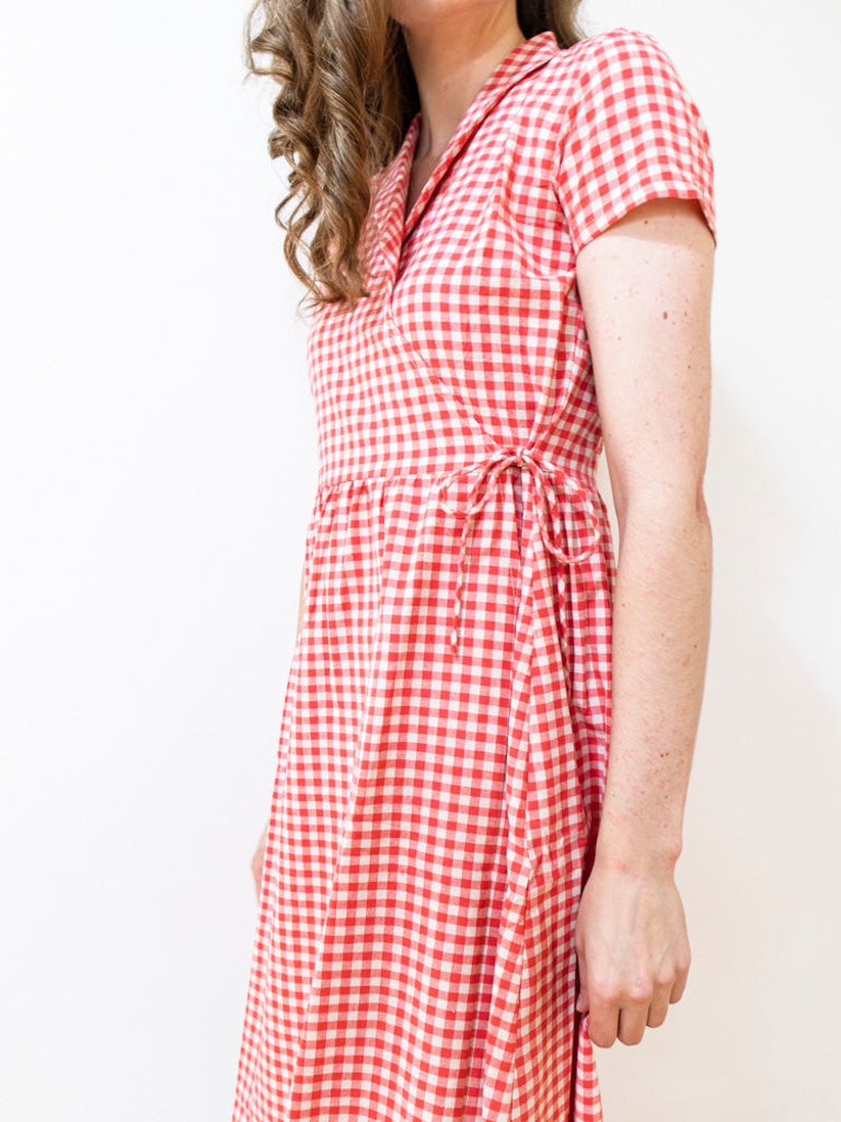 Annie Wrap Dress - Cherry Gingham