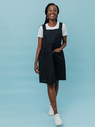 Billie Jumper Dress - Black Linen