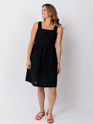 Billie Jumper Dress - Black Linen - Black Linen