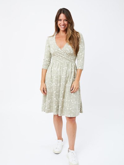 Mata Traders Callie 3/4 Sleeve Wrap Dress - Field Taupe product