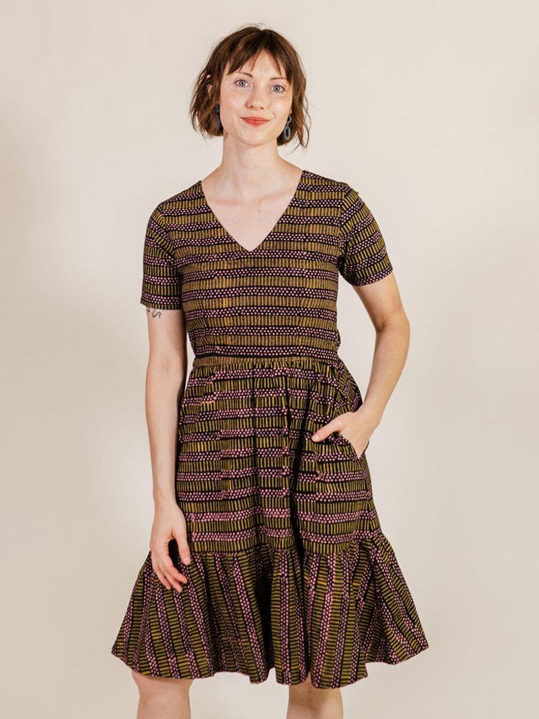 Lydia Dress - Dots And Dashes Yellow - Dots And Dashes Yellow