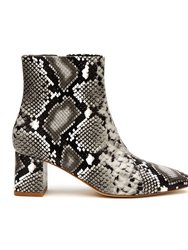 Cocoa Ankle Boots - Black/White Snake