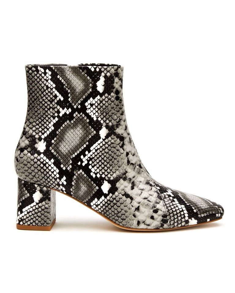 Cocoa Ankle Boots - Black/White Snake