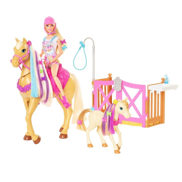 Barbie Groom 'N Care Playset With Doll, 2 Horses & 20+ Accessories