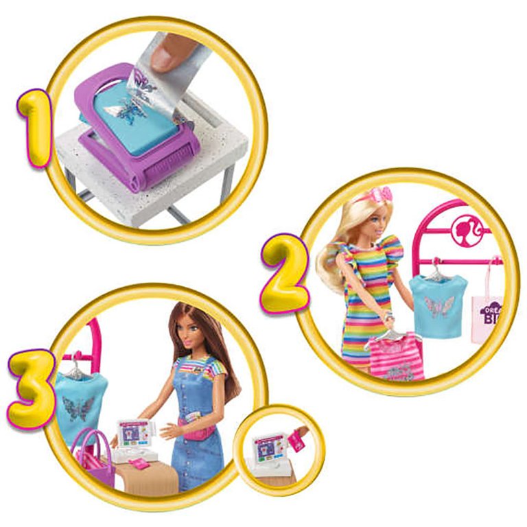 Barbie Make & Sell Boutique Playset With Brunette Doll