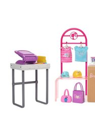 Barbie Make & Sell Boutique Playset With Brunette Doll
