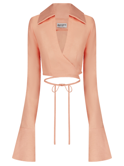 Matthew Bruch Long Sleeve Wrap Crop Top product