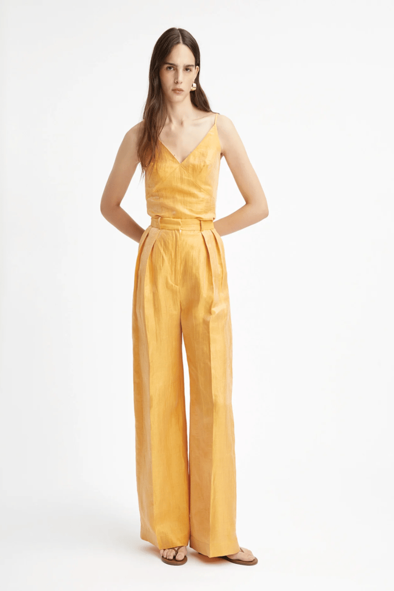 Pleated Trouser - Saffron