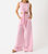 Wide Leg Pleated Pant In Pink Viscose Linen