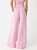 Wide Leg Pleated Pant In Pink Viscose Linen