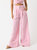 Wide Leg Pleated Pant In Pink Viscose Linen - Pink Viscose Linen