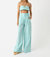 Wide Leg Pleated Pant In Seafoam Melange Linen - Seafoam Melange Linen