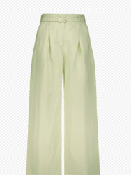 Wide Leg Pleated Pant - Pear