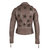 Christy Star Detail Leather Jacket In Cozy Taupe