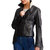 Crissy Fringe Leather Jacket In Black