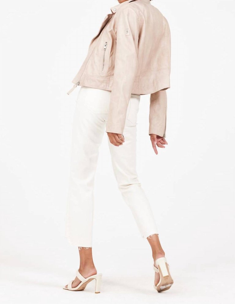 Julene Leather Jacket In Beige