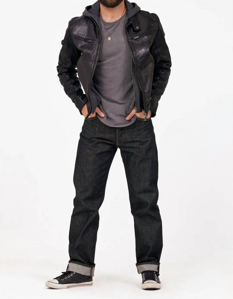 Men's Biko Leather Jacket In Black - Black