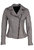 Narin Rf Leather Jacket In Light Grey - Light Grey