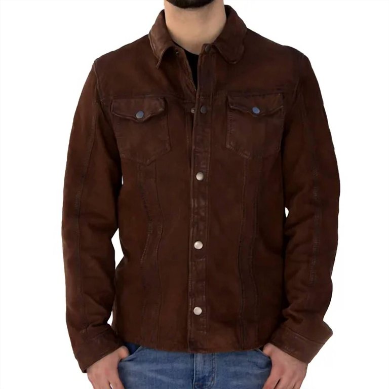 Sedro Leather Jacket In Brown - Brown