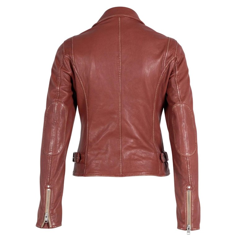 Sofia Leather Jacket In Astro Dust