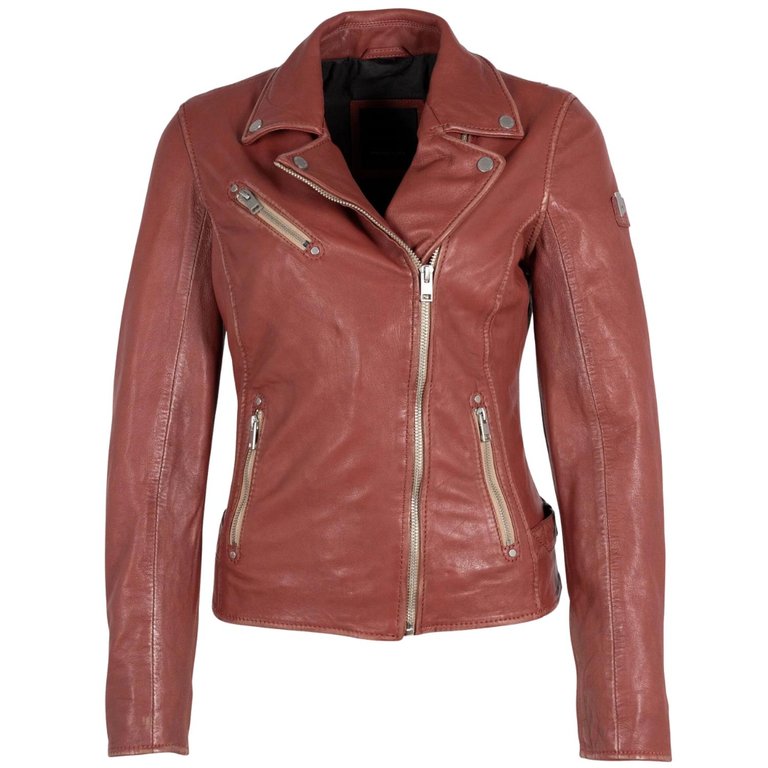 Sofia Leather Jacket In Astro Dust - Astro Dust