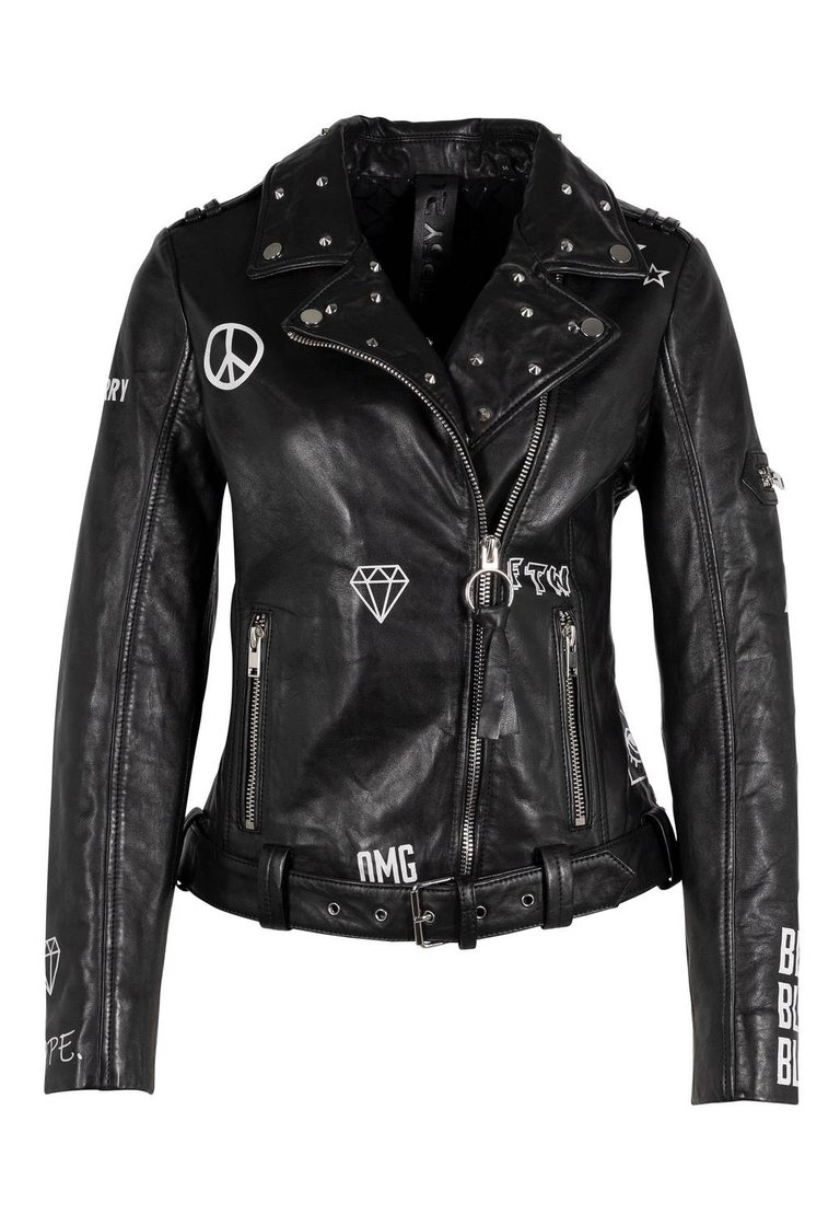 Tavi Rf Leather Jacket In Black - Black