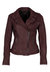 Twila Rf Leather Moto Jacket In Wine - Wine