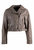 Vercy Os Leather Jacket In Taupe - Taupe