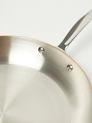 M'150S Copper Round Frying Pan, Stainless Steel Handle, 8"