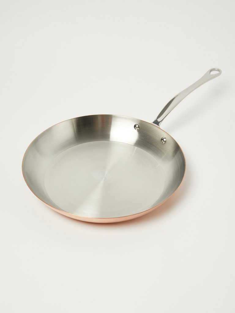 M'150S Copper Round Frying Pan, Stainless Steel Handle, 8"