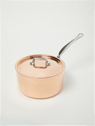 M'150S Copper Saucepan with Lid, Stainless Steel Handle, 1.9QT