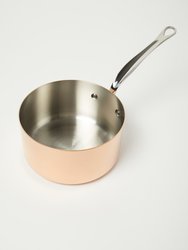 M'150S Copper Saucepan with Lid, Stainless Steel Handle, 1.9QT