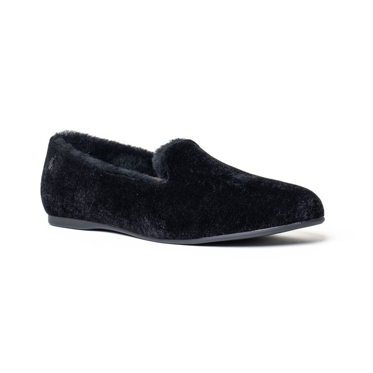 Audrey Velvet - Classic Loafer - Black