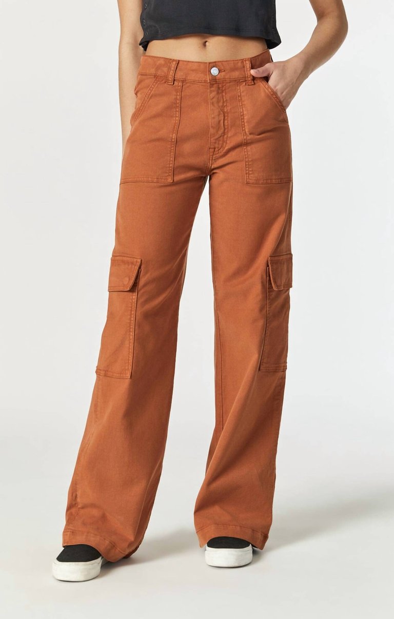 Alva Luxe Twill Cargo Pant In Cinnamon - Cinnamon