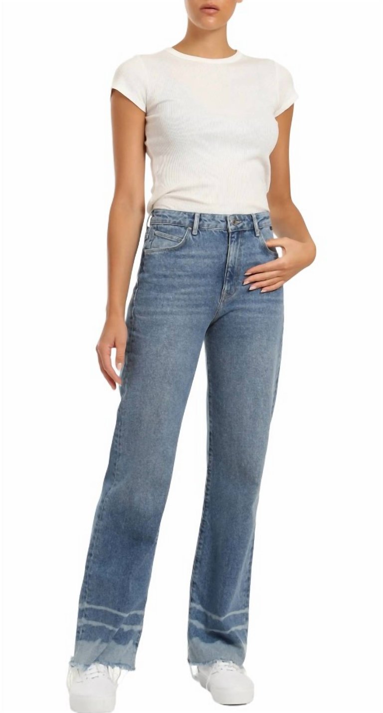 Aria High Rise Wide Leg Jeans In Organic Blue - Organic Blue