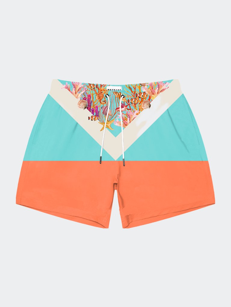 Coral Reef Swim Short - Orange