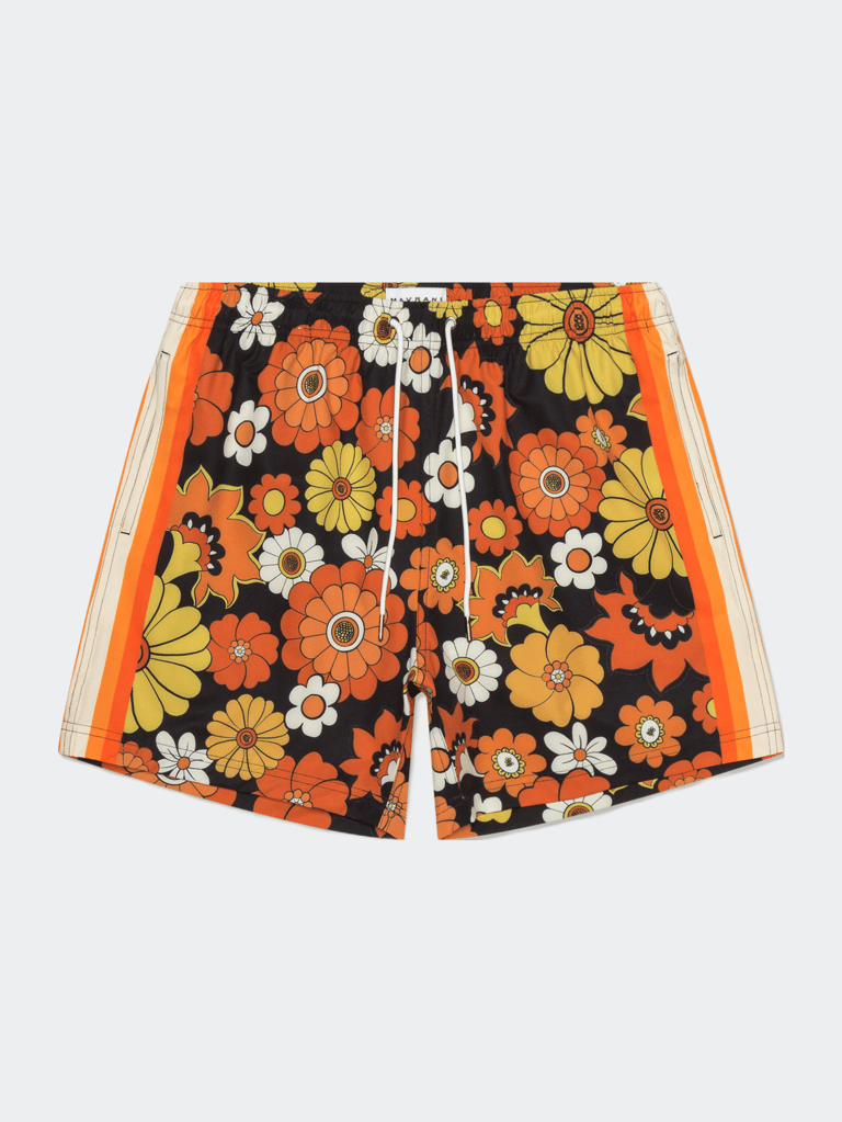 Flower Power Swim Short - Orange