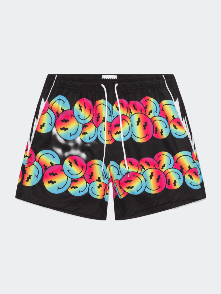Trippy Face Swim Short - Red