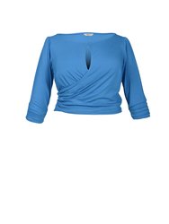 Tamara Keyhole Wrap Top In Blue