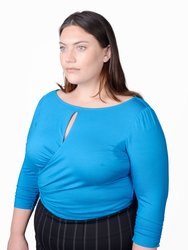 Tamara Keyhole Wrap Top In Blue