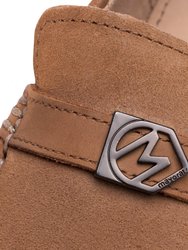 Beige Logo Loafers
