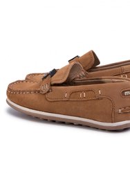 Beige Logo Loafers