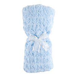 Sky Blue Fur Rosette Blanket - Sky Blue