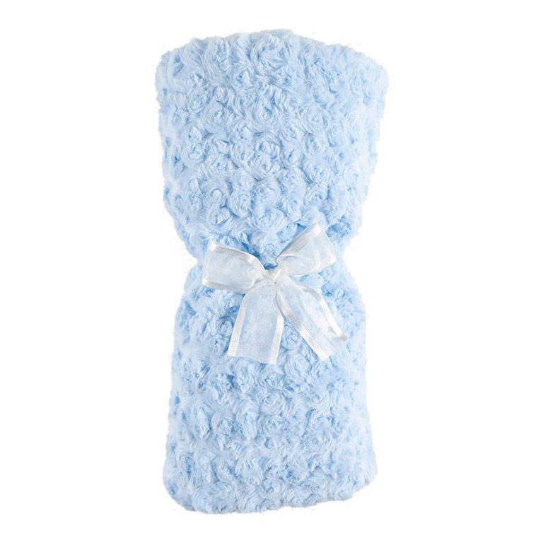 Sky Blue Fur Rosette Blanket - Sky Blue