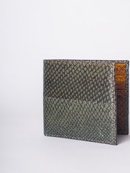 Carlos Bifold Wallet - Moss + Cognac in Salmon Leather