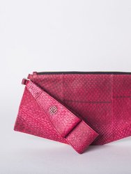 Caro Wristlet - Bordeaux in Salmon Leather